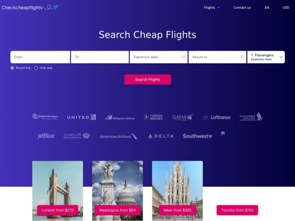 checkcheapflights.com website ekran görüntüsü ✈️ Cheap Flights, Airline Tickets & Airfare Deals
