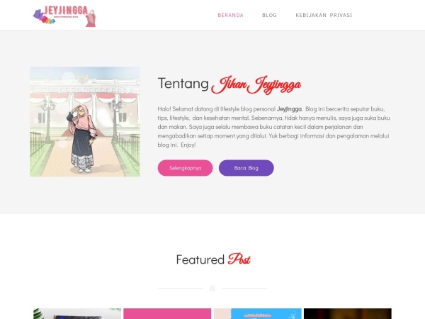 jeyjingga.com website skärmdump Lifestyle Blogger and Knowledge Seeker Jeyjingga