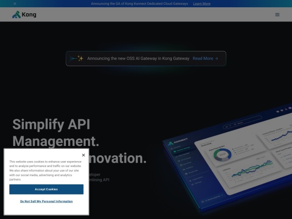 mashape.com website ekran görüntüsü The Platform Powering the API World  | Kong Inc.