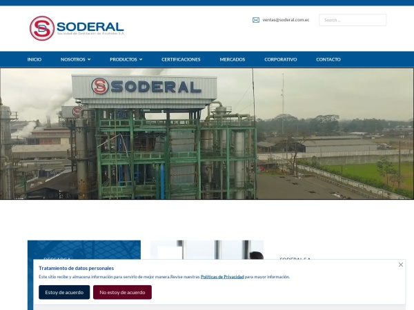 soderal.com.ec website skærmbillede Home