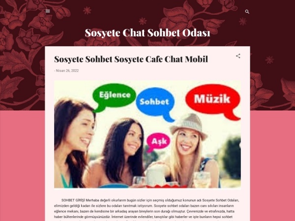 sosyetechat.blogspot.com website captura de pantalla Sosyete Chat Sohbet Odası