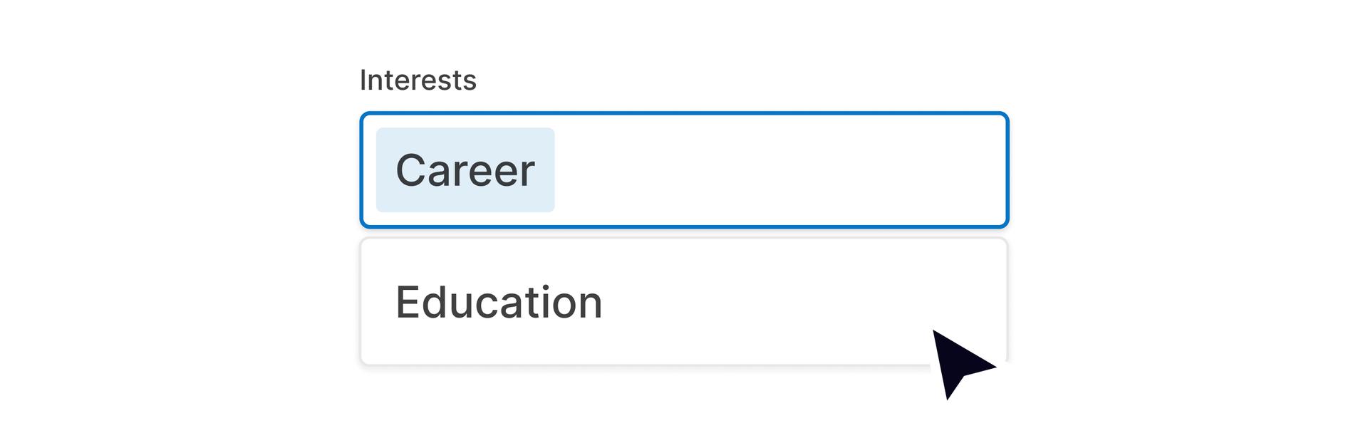 Search entry that displays Career and Education search
