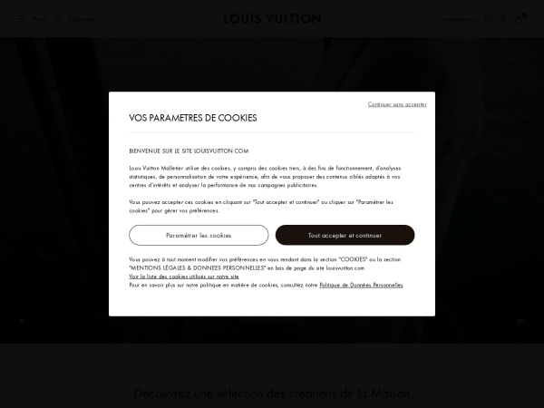 Screenshot of fr.louisvuitton.com