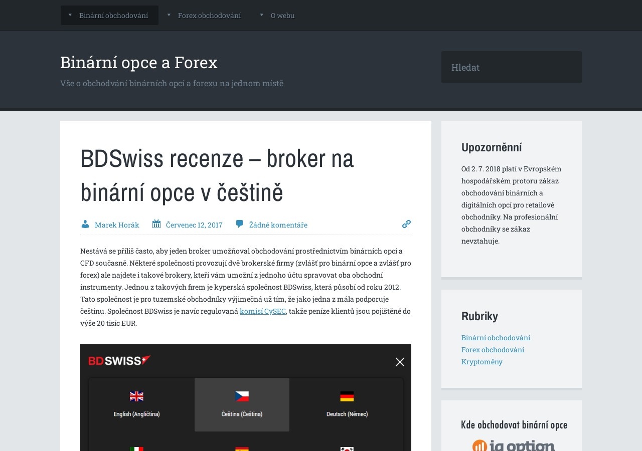 BDSwiss recenze – broker na binární opce v češtině (Zdroj: Wordpress.com)