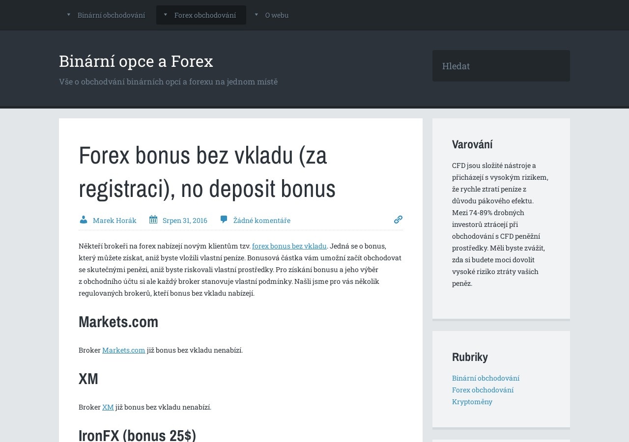 Forex bonus bez vkladu (za registraci), no deposit bonus (Zdroj: Wordpress.com)