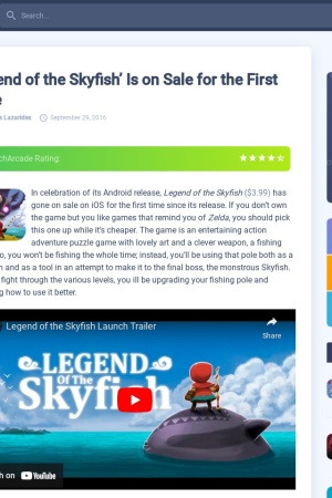 http://toucharcade.com/2016/09/29/legend-of-the-skyfish-is-on-sale-for-the-first-time/