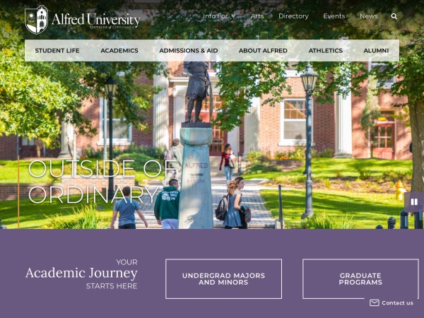 Screenshot of www.alfred.edu