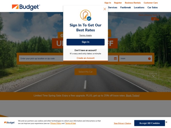 Screenshot of www.budget.com