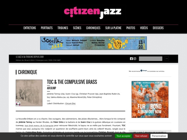 Screenshot of www.citizenjazz.com