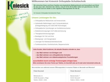 Screenshot von www.kniesick.de