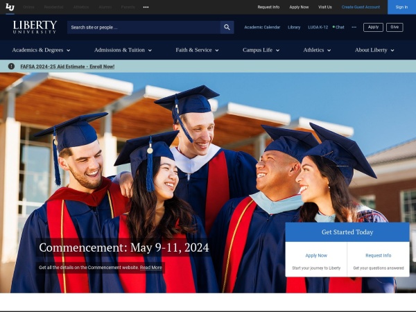 Screenshot of www.liberty.edu