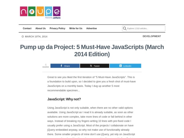 http://www.noupe.com/javascript/pump-up-da-project-5-must-have-javascripts-march-2014-edition-81604.html