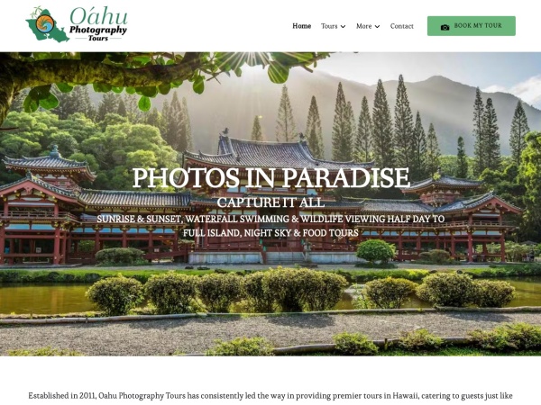 Screenshot of www.oahuphotographytours.com