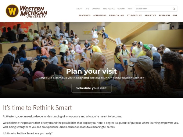 Screenshot of www.wmich.edu