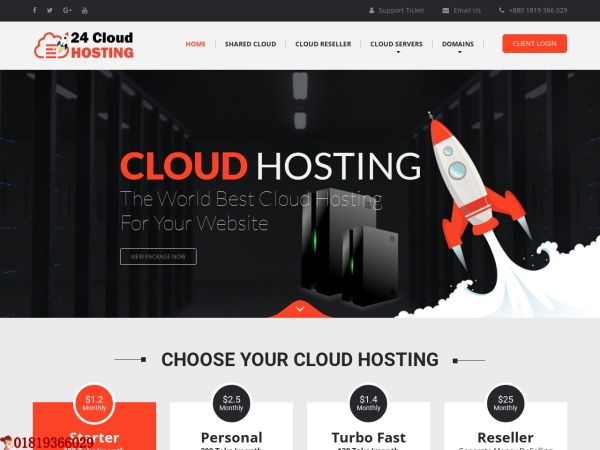 24cloudhosting.com website skärmdump 24 Cloud Hosting