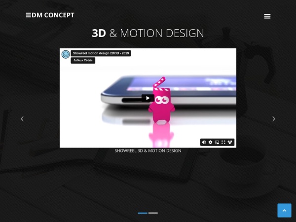 3dm-concept.com website skärmdump Motion designer 2D & 3D Freelance à Montpellier