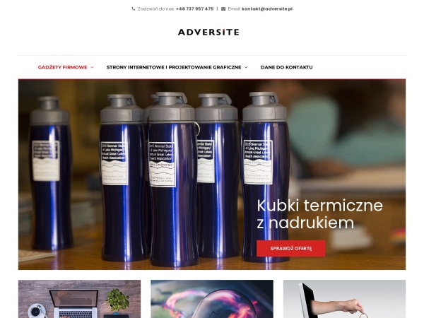 adversite.pl website capture d`écran Gadżety firmowe z logo, artykuły reklamowe, tworzenie stron internetowych, marketing - Adversite