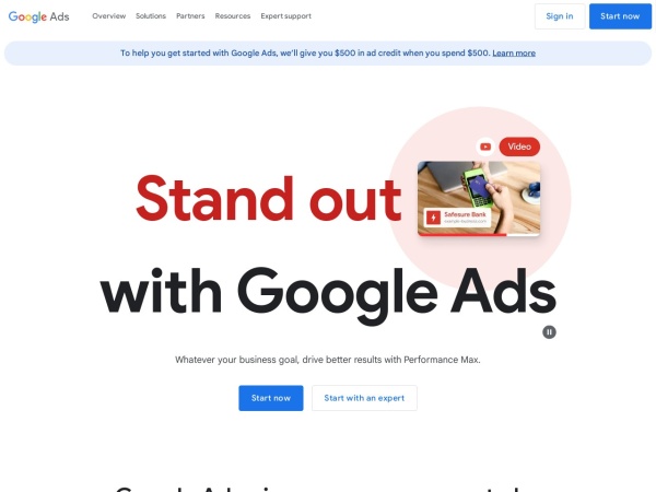 adwords.google.com website kuvakaappaus Onlinewerbung leicht gemacht – Einfach mehr Kunden mit Google Ads