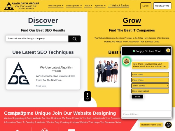 akashdayalgroups.com website skærmbillede Website Designing Company In Delhi | Akash Dayal Groups