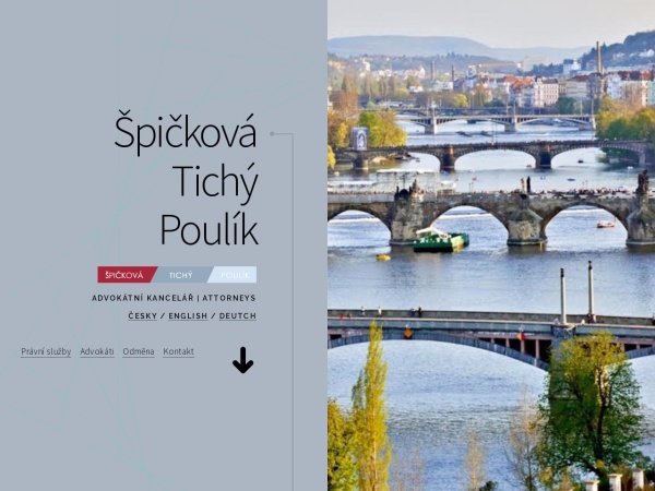 akstp.cz website Скриншот Špičková Tichý Poulík, Advokátní kancelář | Attorneys At Law