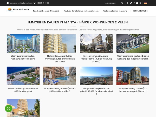 alanyavipproperty.com website screenshot Immobilien kaufen in Alanya - Häuser, Wohnungen & Villen