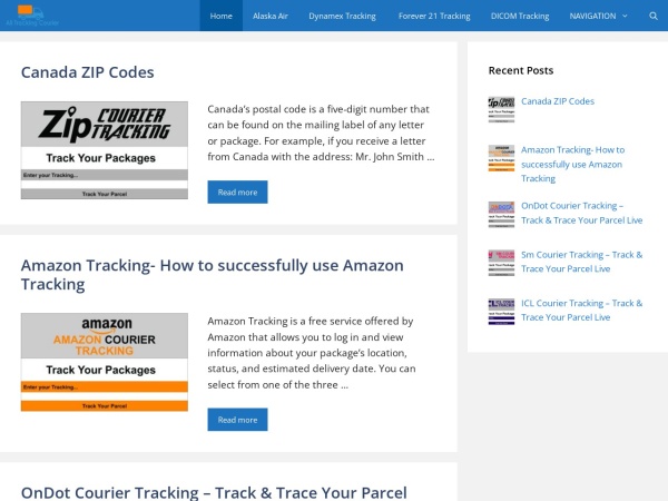 alltrackingcourier.com website Скриншот All Tracking Courier - Track your Pracel