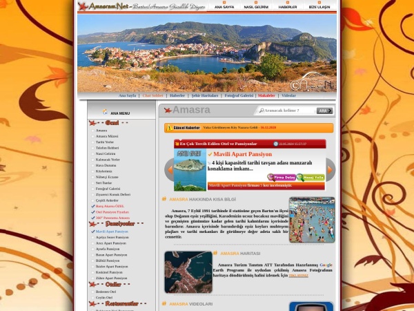 amasram.net website ekran görüntüsü Amasra Internet Web Sitesi | Amasra Otel ve Pansiyonlar?