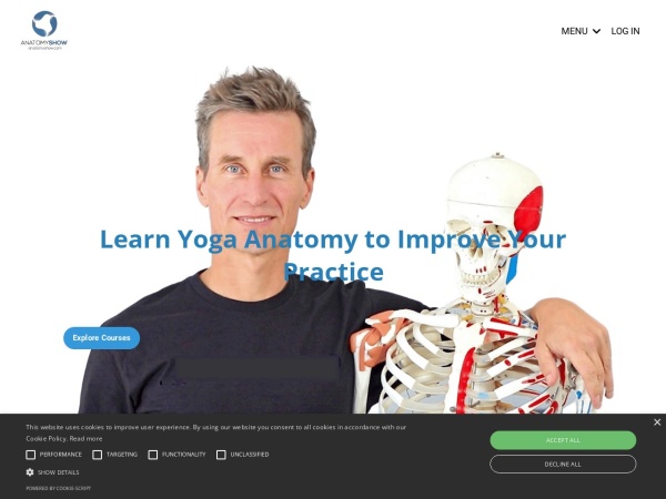 anatomyshow.com website Скриншот Yoga Anatomy - Courses-Workshops-Training - Chris Kummer