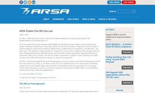 ARSA Pushes FAA Bill