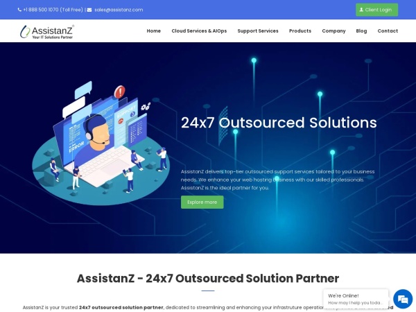 assistanz.com website capture d`écran Managed Cloud & ITSM Services | Kubernetes & DevOps Consulting Services - Assistanz