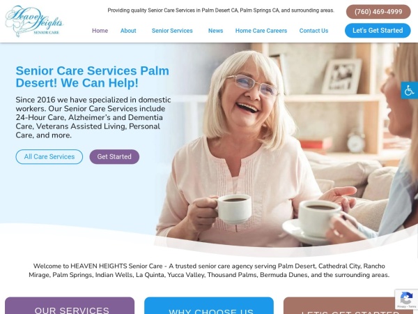 assistedlivingseniorcarepalmdesert.com website kuvakaappaus Assisted Living Senior Care Service in Palm Desert CA Caregivers