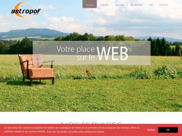 astropof.com website capture d`écran Création site internet Montréal création hébergement site internet Montréal Québec