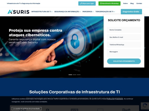 asuris.com.br website capture d`écran Infraestrutura de TI e Segurança de Informação em São Paulo - Asuris