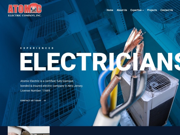 atomicelectriccompany.com website immagine dello schermo Certified & Fully Licensed Electrician | NJ | Atomic Electric