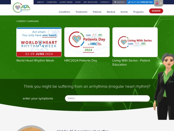 atrialfibrillation.org.uk website screenshot Home - Arrhythmia Alliance