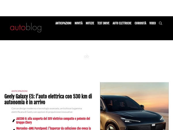 autoblog.it website ekran görüntüsü Auto Blog | News, Video, Prove e Recensioni sulle automobili