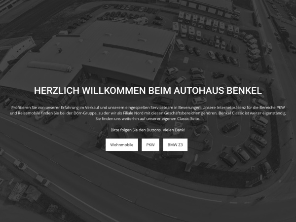benkel.de website capture d`écran Autohaus Benkel Beverungen - Automobile Tradition seit 1896