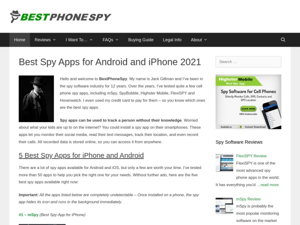 bestphonespy.com website ekran görüntüsü Best Spy Apps for Android and iPhone 2021 - BestPhoneSpy