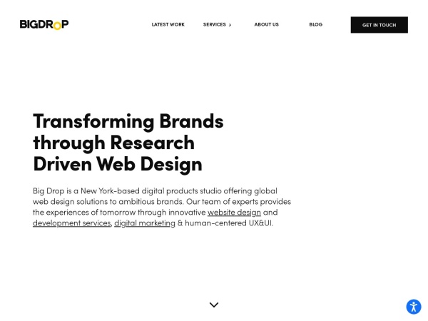 bigdropinc.com website skärmdump Web Design Company in New York - Website Development | Big Drop Inc