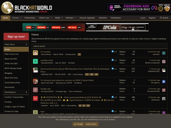 blackhatworld.com website screenshot Attention Required! | Cloudflare