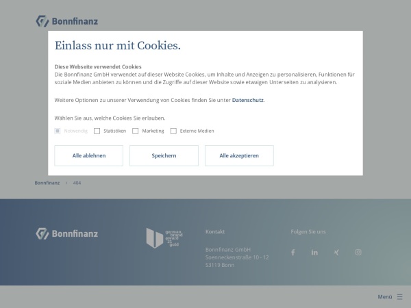 bonnfinanz-juergen-bertleff.de website screenshot Bonnfinanz-Beratung bietet: Jürgen Bertleff, 86842 Türkheim