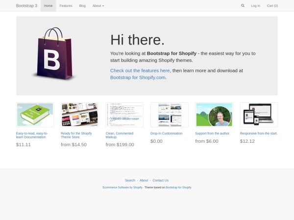 bootstrap-3.myshopify.com website screenshot Bootstrap 3 • Bootstrap for Shopify