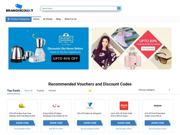 branddiscount.co.uk website immagine dello schermo Brand Discount - Online Shopping With Deals & NHS Discounts