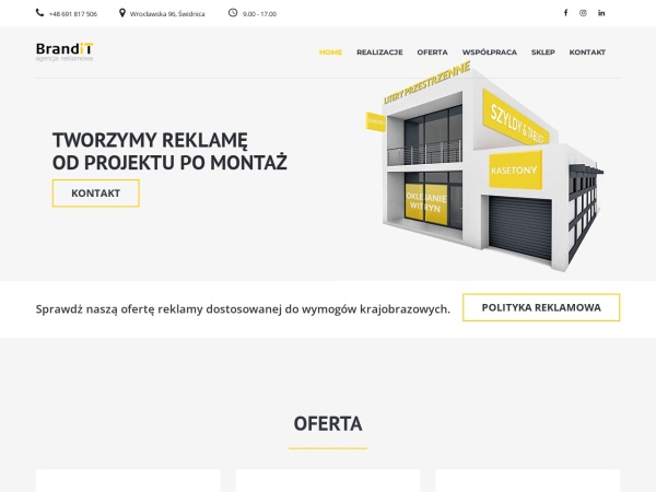brandit.com.pl website capture d`écran Agencja Reklamowa BrandIT - Świdnica