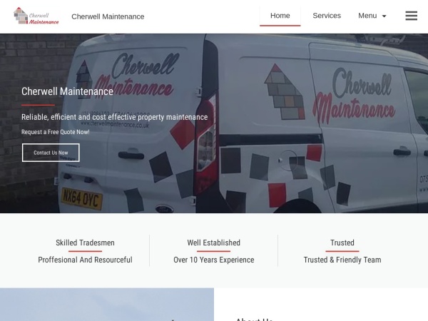 cherwellmaintenance.co.uk website ekran görüntüsü Cherwell Maintenance - Property Maintenance