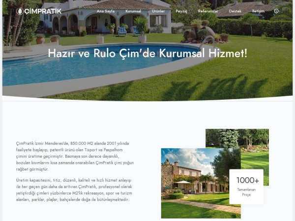 cimpratik.com website immagine dello schermo ÇimPratik - Hazır ve Rulo Çim'de Profesyonel Kalite