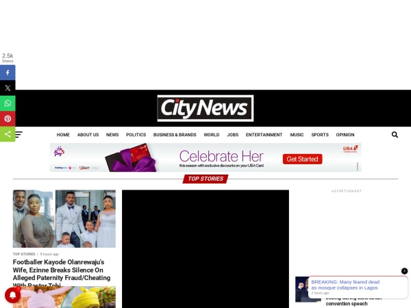 citynewsng.com website capture d`écran Naija News & Breaking News On CityNews June 27, 2021