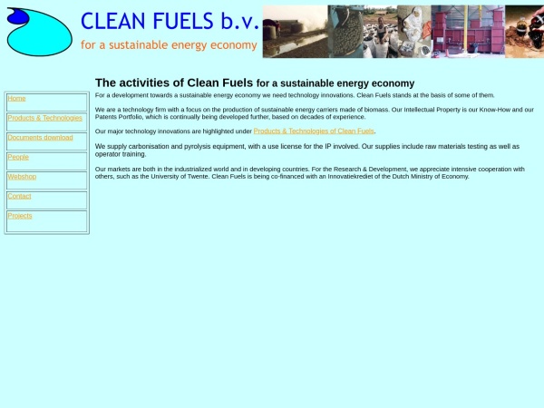 cleanfuels.nl website immagine dello schermo CLEAN FUELS for a sustainable energy economy