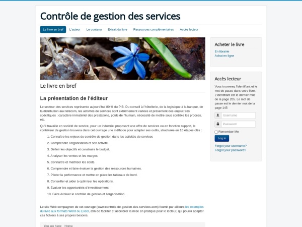 controle-de-gestion-des-services.com website skärmdump Contrôle de gestion des services - Le livre en bref