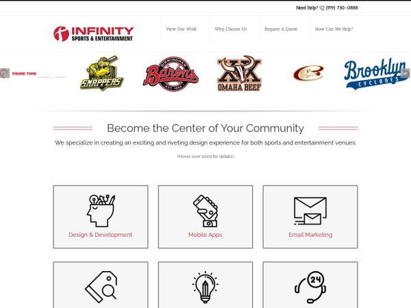 createdbyinfinity.com website Скриншот Infinity Sports and Entertainment | Home